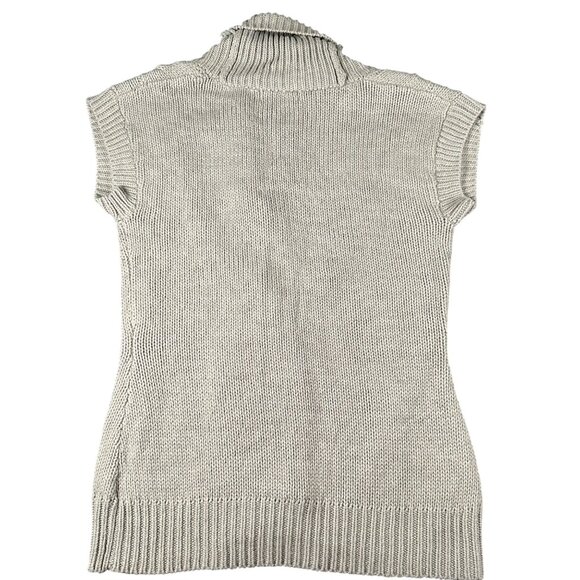 Merona M Cable Knit Sleeveless Cardigan Shawl Collar Button Front Light Gray - Picture 6 of 6